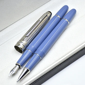Yeni Gelmesi MB Buzul Serisi 145 Mavi Reçine tükenmez kalem Özel Baskı Ofis Yazma Mürekkep dolma kalemler Seri Numarası İle