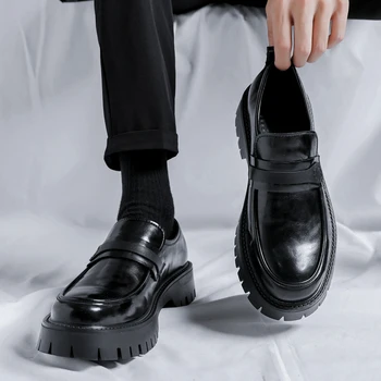 Ilkbahar Sonbahar Yeni Rahat kaymaz deri ayakkabı Erkekler İş Su Geçirmez Ayakkabı Erkek Rahat Tüm Maç Erkek deri ayakkabı Mokasen
