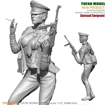 Yufan Modeli 1/18 Reçine Kitleri Şekil Seksi Kadın Memurları Reçine Askerler Modeli Kendinden montajlı 90mm YFWW-1810