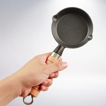 Ev Mutfak Pişirme Araçları Tencere 10cm Dökme Demir kızartma tavası Gaz İndüksiyon Ocak yapışmaz Mini Omlet Tava
