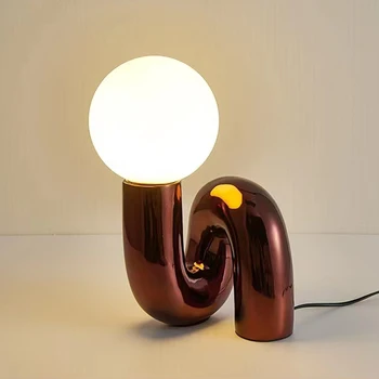 Iskandinav Modern Yaratıcı Reçine Masa lamba ışığı Lüks Basit Oturma Odası Yatak Odası çalışma lambası Tasarımcı Sergi Salonu Masa Lambası