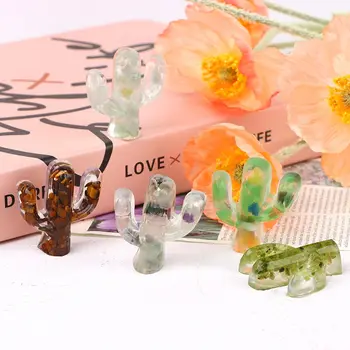 El yapımı Cam Kaktüs Figürler Süsler Masaüstü Zanaat Süsleme Minyatür Bitki Hediye Ev Dekorasyon Dollhouse Aksesuarları