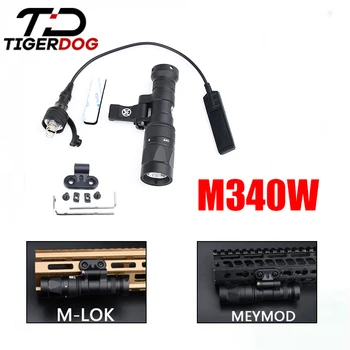 Taktik M340 el feneri 510 lümen Metal LED silah ışık M340W hızlı montaj 20mm M-lok Keymod ray Airsoft avcılık aksesuarları