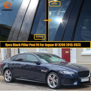 8 Adet Araba Pillar Mesajları Pencere Kalıplama Kapak Düzeltir dekorasyon çıkartmaları Styling Jaguar XF için X260 2015 2016 2017 2018 2019-2023